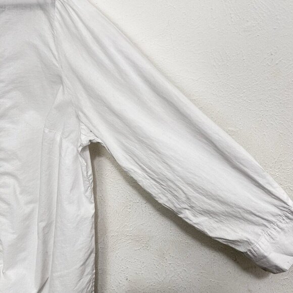 Catherines White Silver Sequin White Blouse Top Size 1X Button Front Long Sleeve - Picture 7 of 12